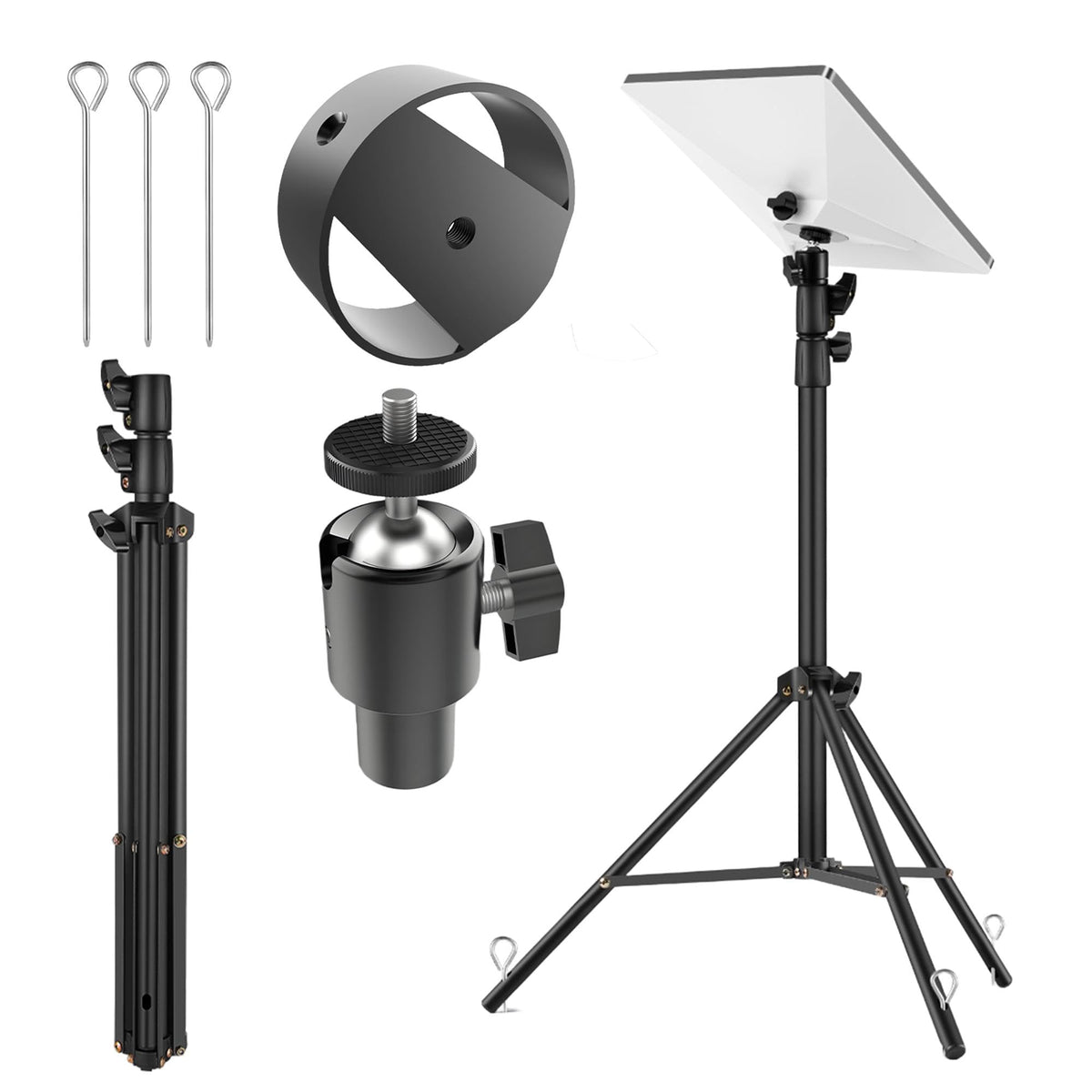 Cmilodi front view tripod holding Starlink Mini, stable signal on uneven ground
