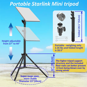 Cmilodi tripod in campsite with Starlink Mini, fast reliable connectivity outdoors