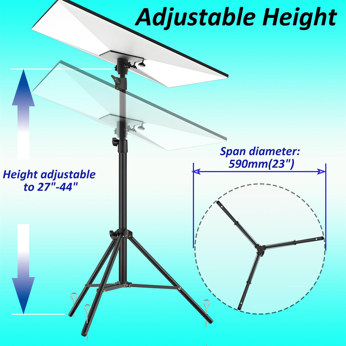 Cmilodi tripod with Rev 4 dish mounted demonstrating secure connection and consistent reception benefit