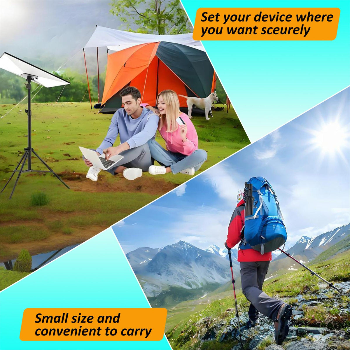 Cmilodi tripod beside RV showing scale and portability for mobile setups benefit