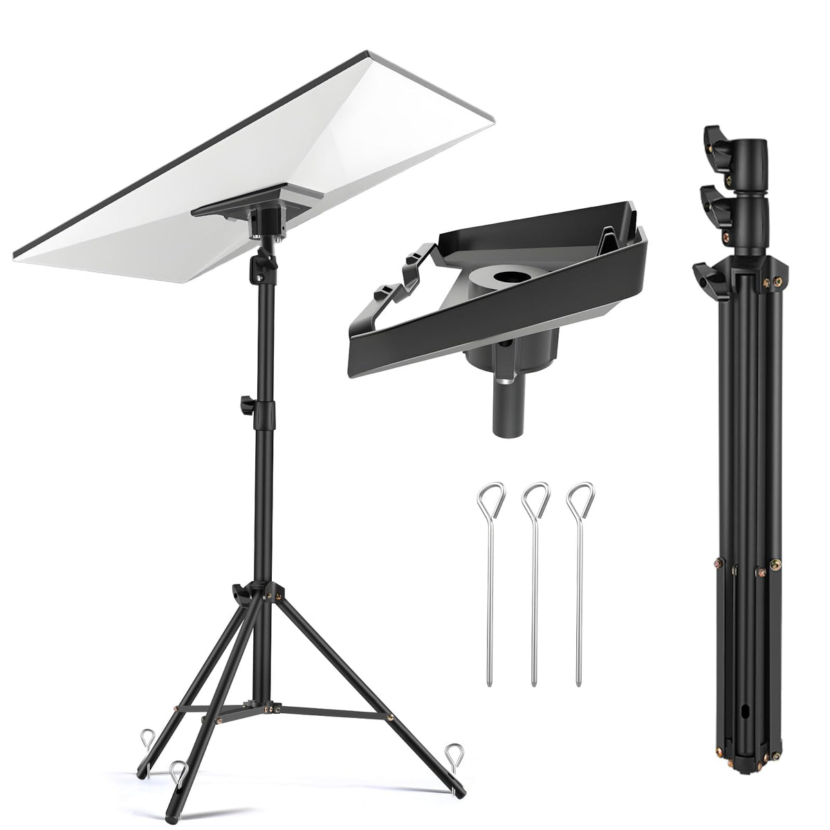Cmilodi tripod front view showing stable wide base and benefit of steady mount