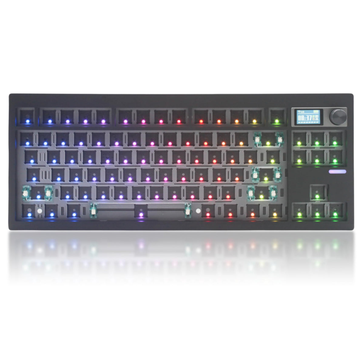 Cmokifuly GMK87 front view shows compact TKL design for desk use
