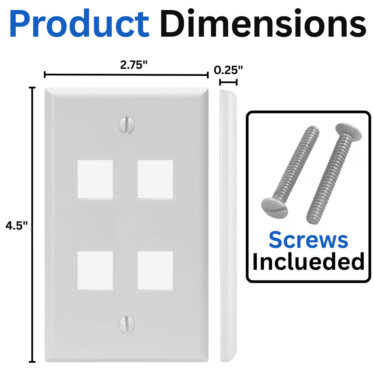 Cmple keystone wall plate supports multiple keystone inserts for flexibility