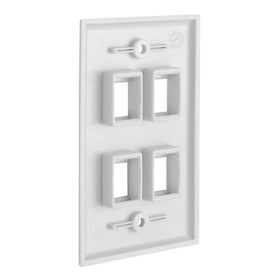 Cmple 4-port keystone wall plate in-wall installation for organized wiring