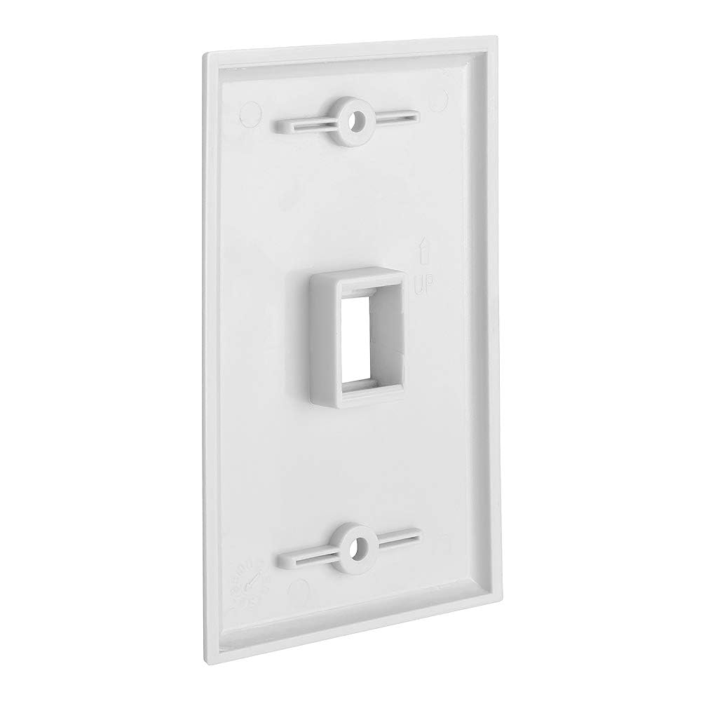 Cmple white wall plate compatible with HDMI, USB, and Ethernet keystones