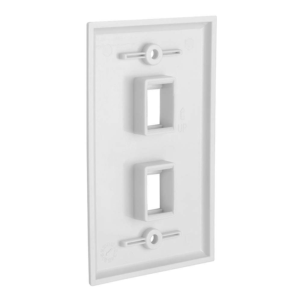 Close-up of keystone compatibility slots for HDMI, USB, and RJ45 connections.