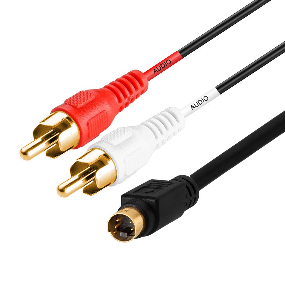 Cmple S Video cable ends with 4-pin SVHS connectors for reliable home theater connections.