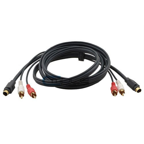 Cmple cable connected between DVD player and TV illustrating improved SD video clarity