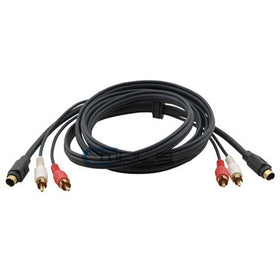 Cmple cable connected between DVD player and TV illustrating improved SD video clarity