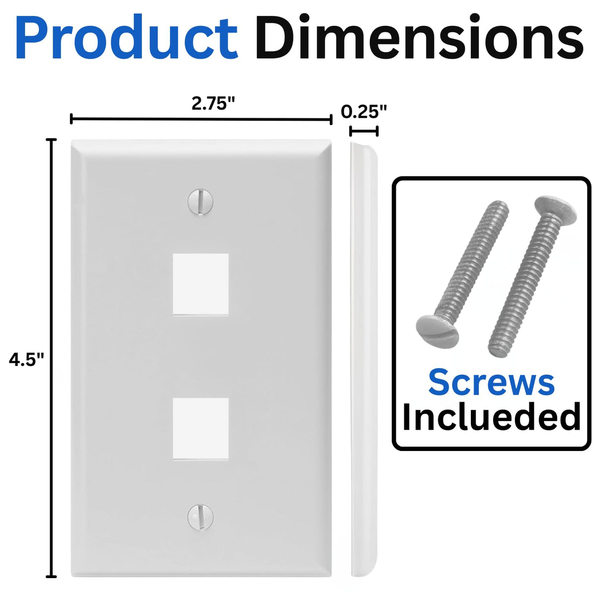 Screws included with quick snap-in installation for a secure fit.