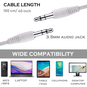 CN-Outlet 3.5mm plug and cable showing universal device compatibility