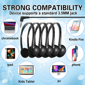CN-Outlet headphones with 48-inch cable and 3.5 mm jack for versatility.