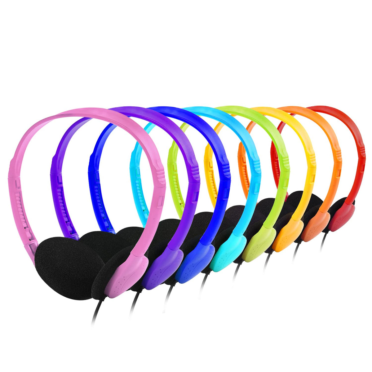 CN-Outlet students headphones with soft padded earcups provide comfortable wear.