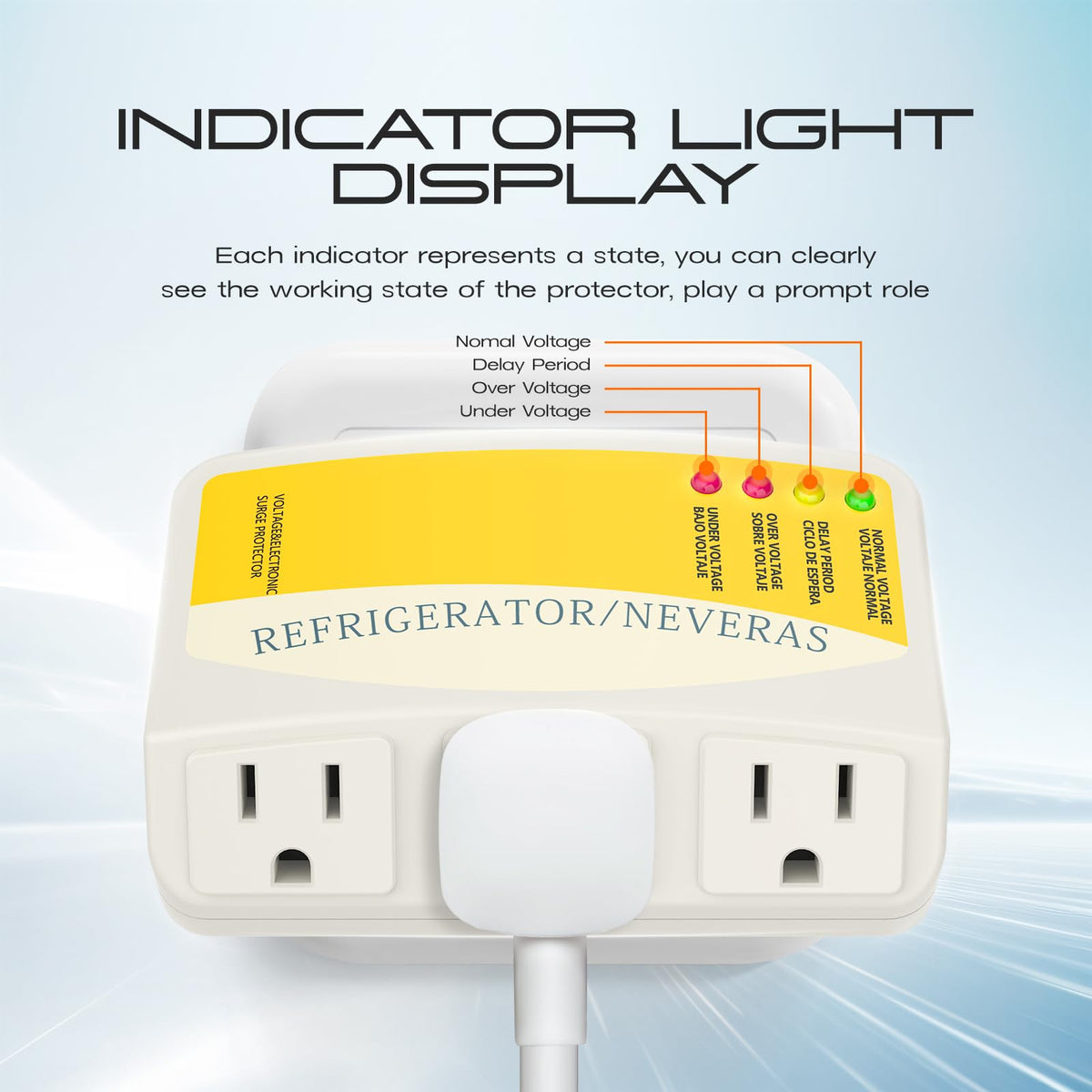 CNAODUN surge protector outlet configuration enables safe connection to appliances