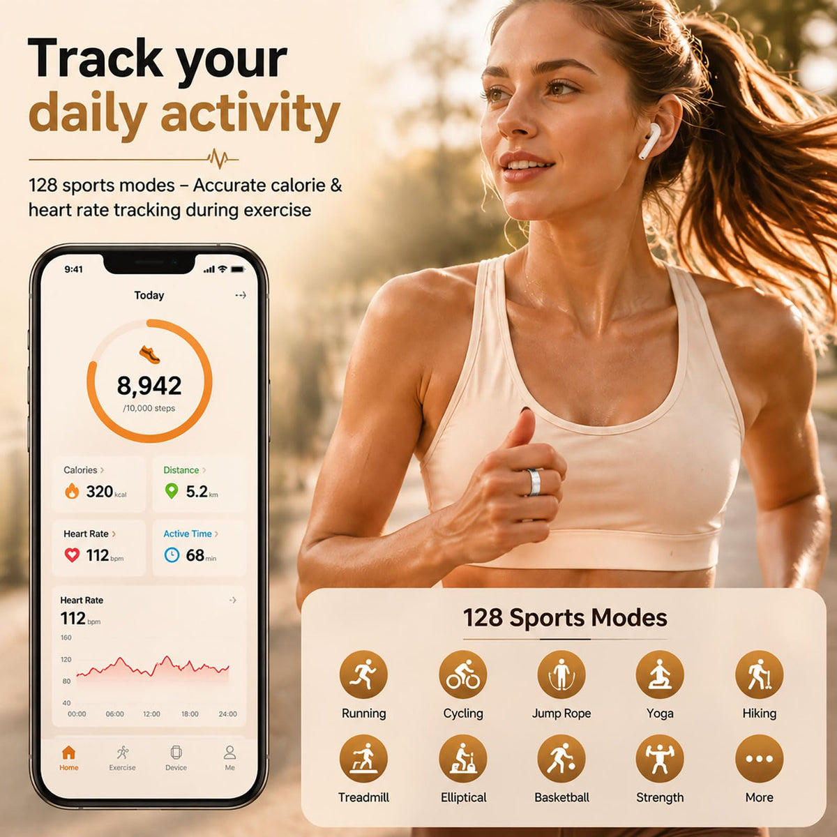 CNBRO ring worn on hand in everyday setting offering discreet tracking benefit