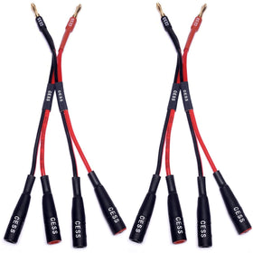 CNCESS CESS-057x2 dual banana plug splitter front view for flexible power distribution.