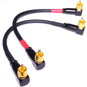 CNCESS CESS-137-6i right-angle RCA cable closeup for secure, low-noise connections.