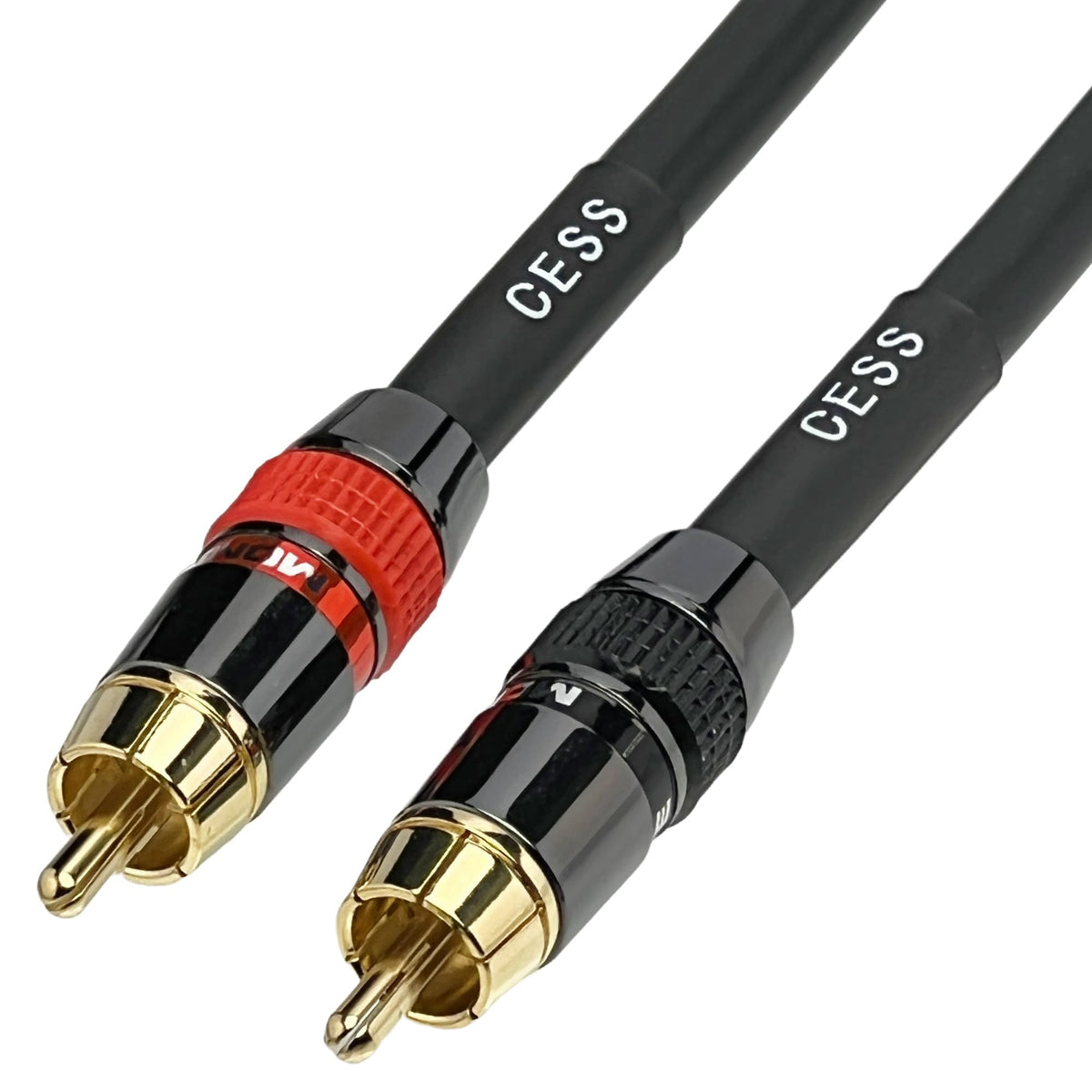 CNCESS CESS-163-3f 24k gold RCA connectors reduce contact resistance and corrosion.