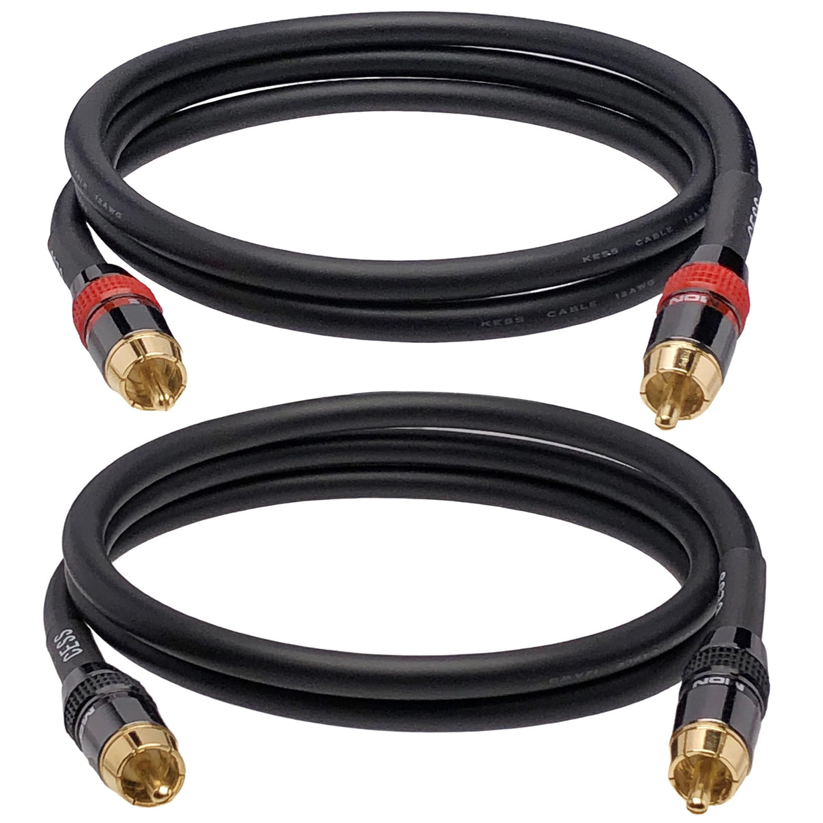 CNCESS CESS-163-3f heavy duty RCA cable, 3 ft, for clean stereo audio.