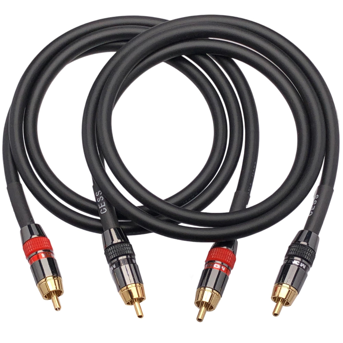 CNCESS CESS-163-3f shielded coaxial RCA cable minimizes EMI/RFI noise.