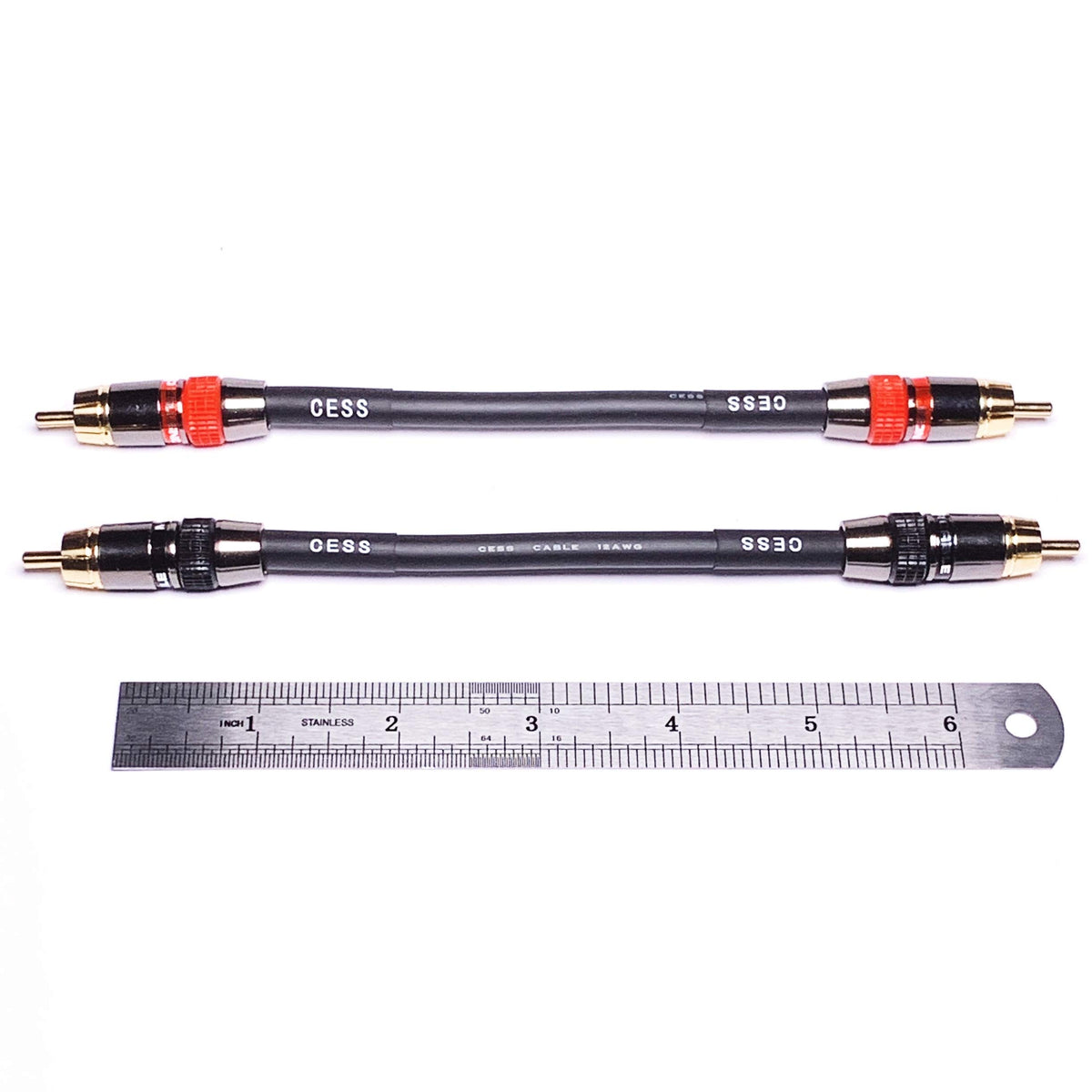 CNCESS CESS-163-4i gold-plated RCA connectors enhance signal quality.