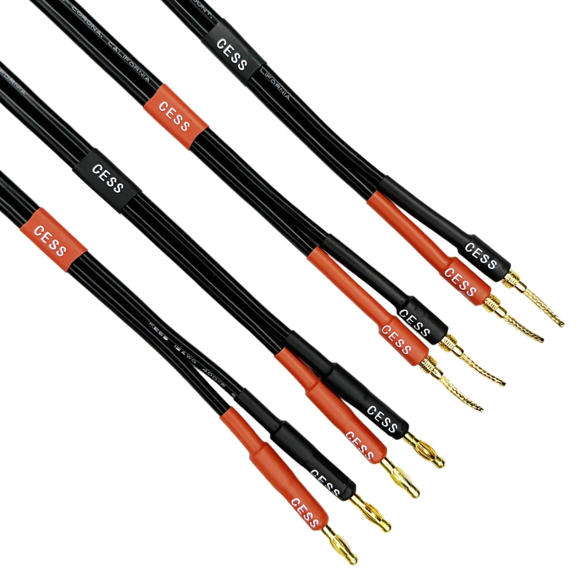 CNCESS CESS-277-6f braided pin to 4mm banana plug cable for easy setup.