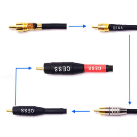 CNCESS red and black 1ft cables laid flat for quick channel identification benefits