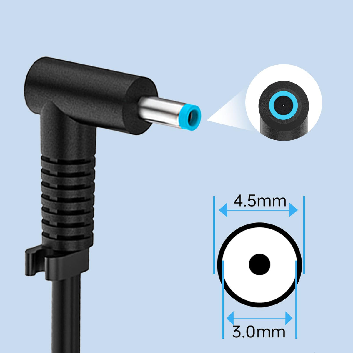 CNIMSSN blue tip connector closeup ensures correct laptop fit