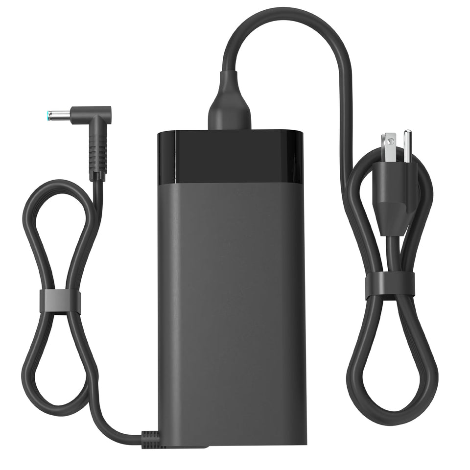 CNIMSSN adapter front view showing compact power brick and venting for reliable cooling