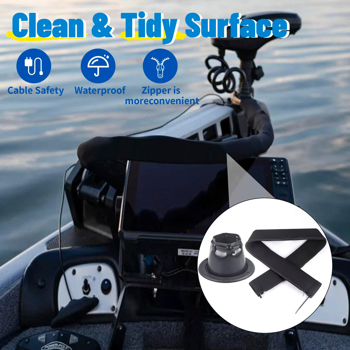CNRAQR universal-fit cable tie secures the sleeve for easy, tool-free installation.