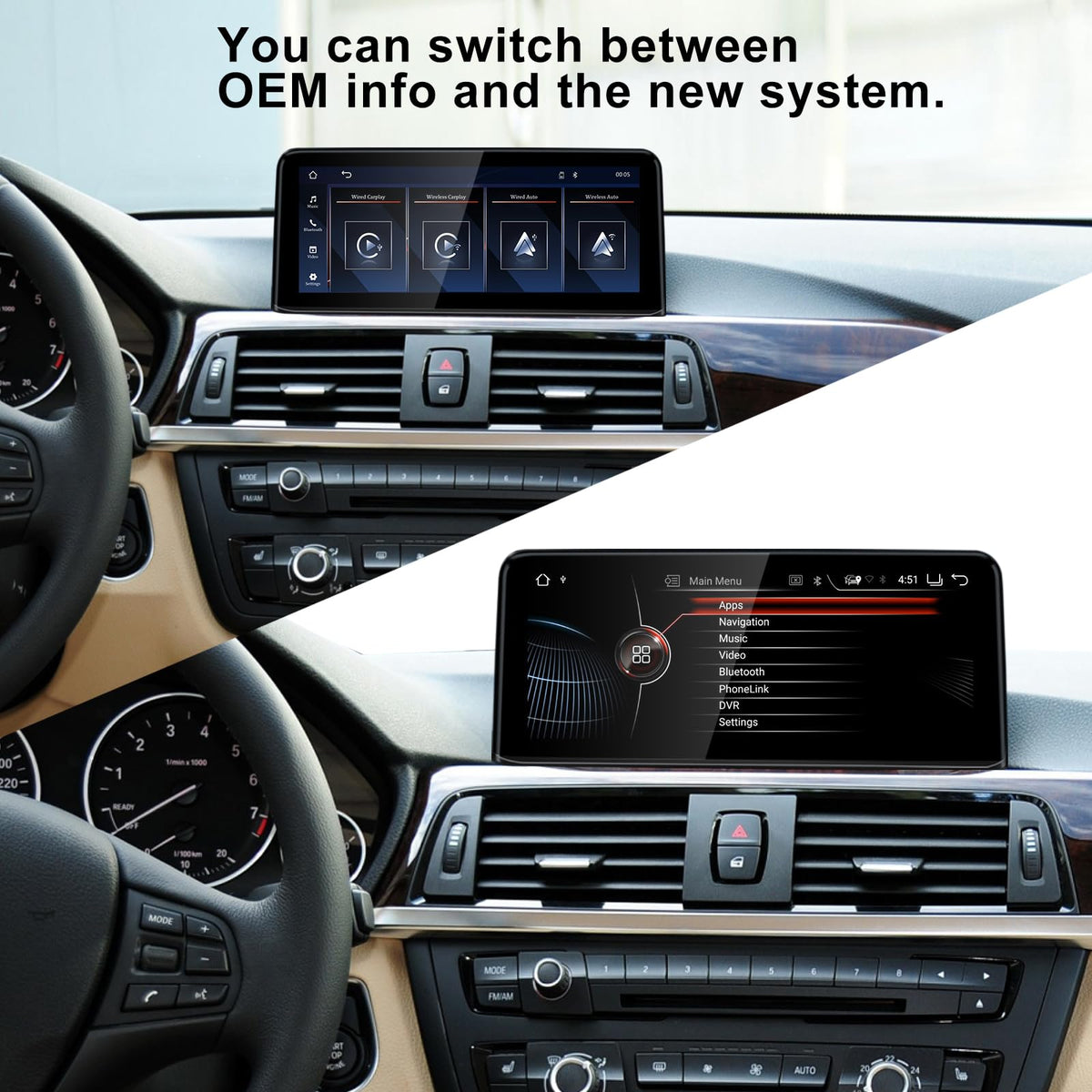 CNSTWEI supports original and aftermarket reversing cameras for easier parking