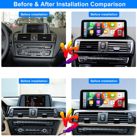 CNSTWEI BMW screen showing wireless CarPlay and Android Auto features for safer hands-free use