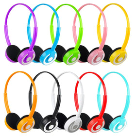 CNSZSLZ kids headphones bulk pack with colorful ear cups for classrooms.