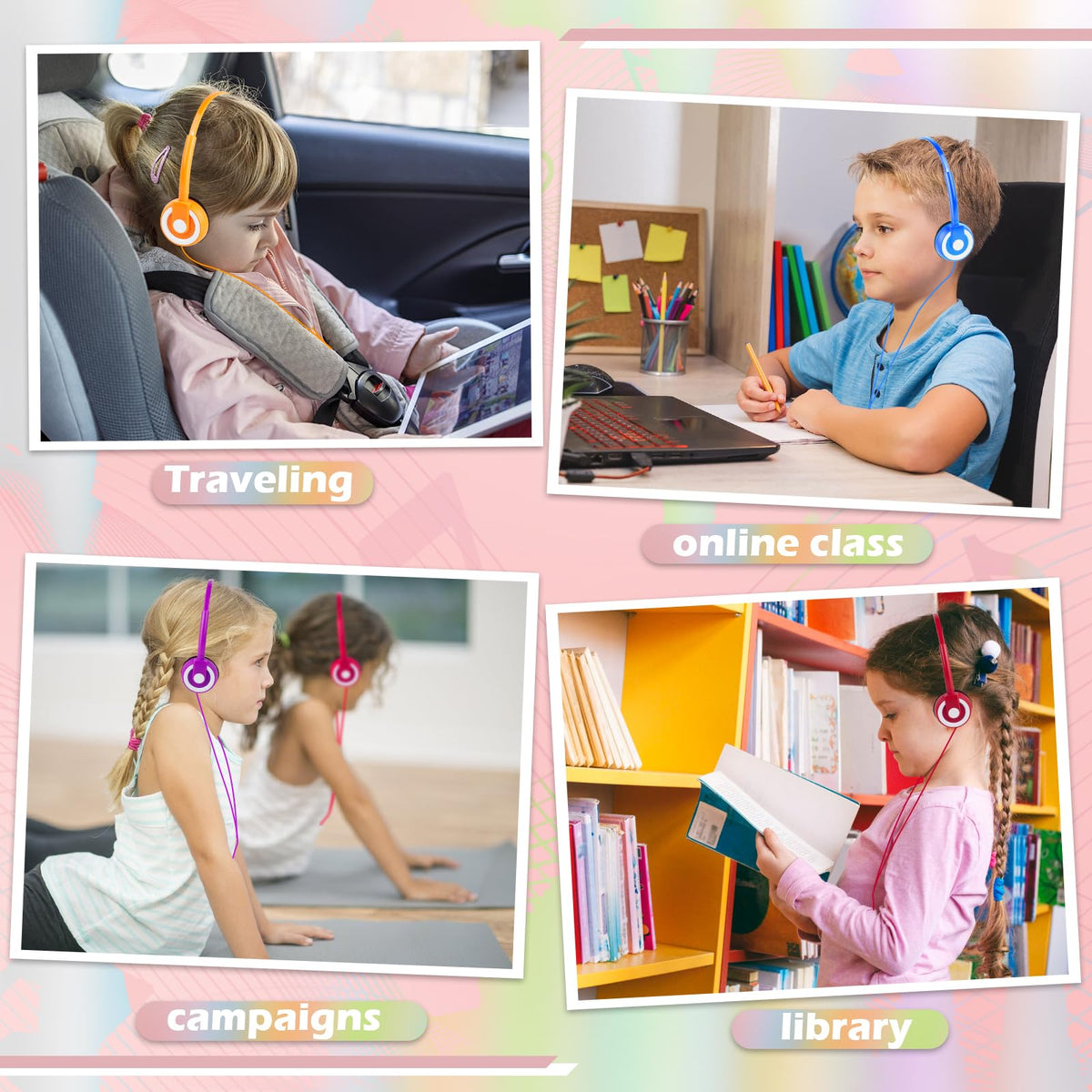CNSZSLZ teacher and students using headphones during class activities.