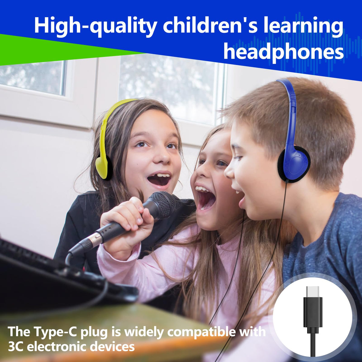 CNSZSLZ USB-C headphones in mixed colors ready for classroom deployment.