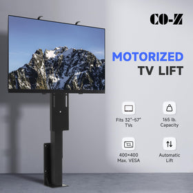 CO-Z motorized TV lift height adjustment delivers flexible viewing angles.