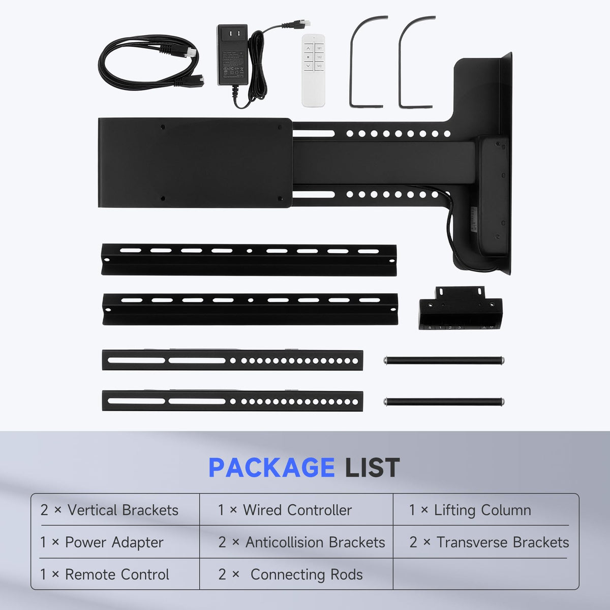 CO-Z motorized TV lift memory setting recalls your preferred height.