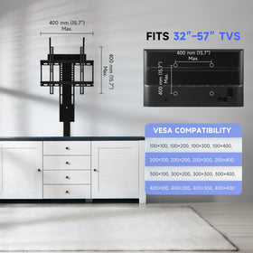 CO-Z motorized TV lift 400x400 VESA compatibility supports many screens.