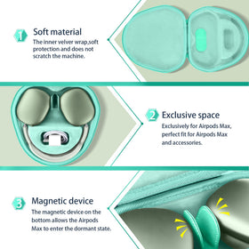 co2CREA case with AirPods Max inside demonstrating sleep-mode compatibility