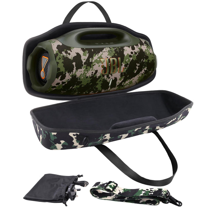 co2CREA camo front view showing secure speaker fit and rugged protection