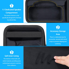 co2CREA Bose SoundLink Max case accessory pocket for cables and chargers