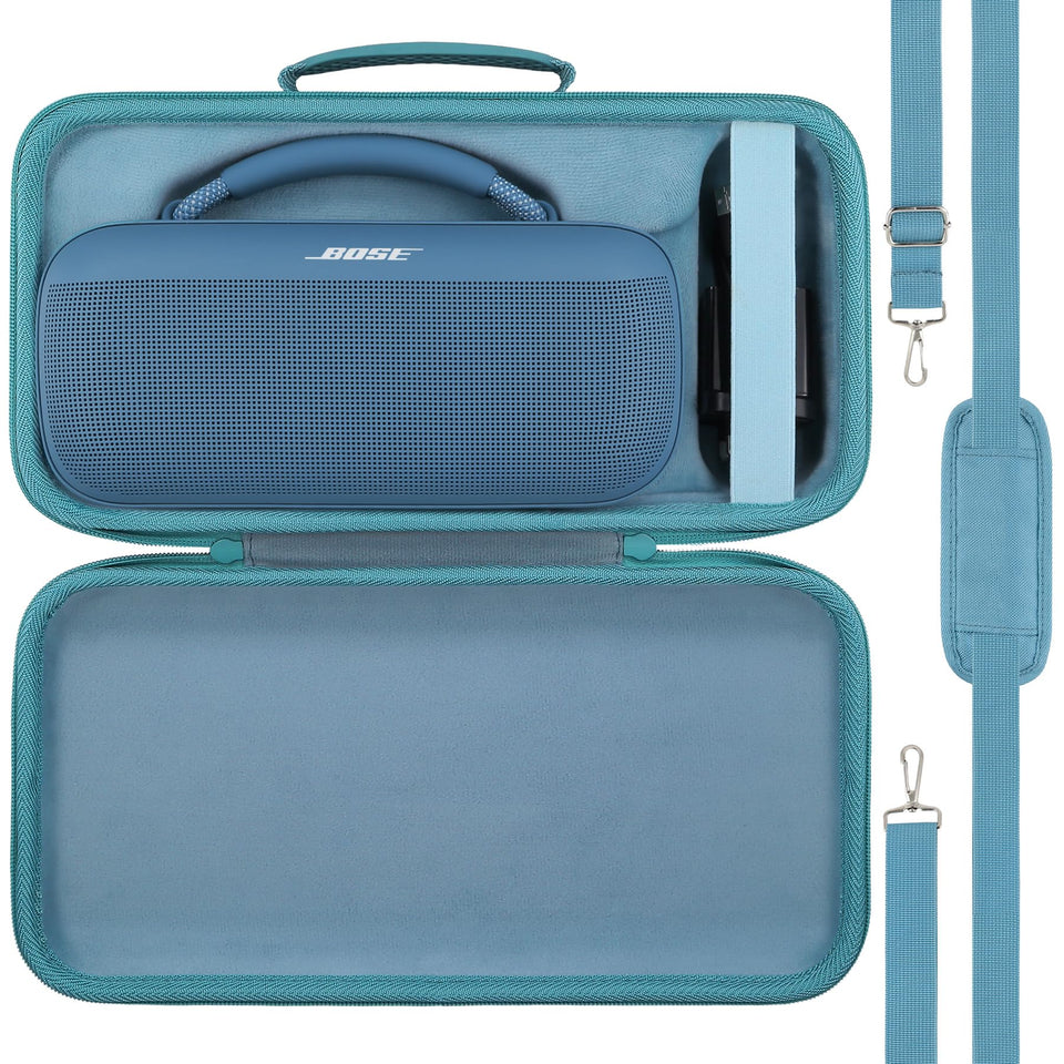 co2CREA Bose SoundLink Max case blue exterior protects against drops and dust