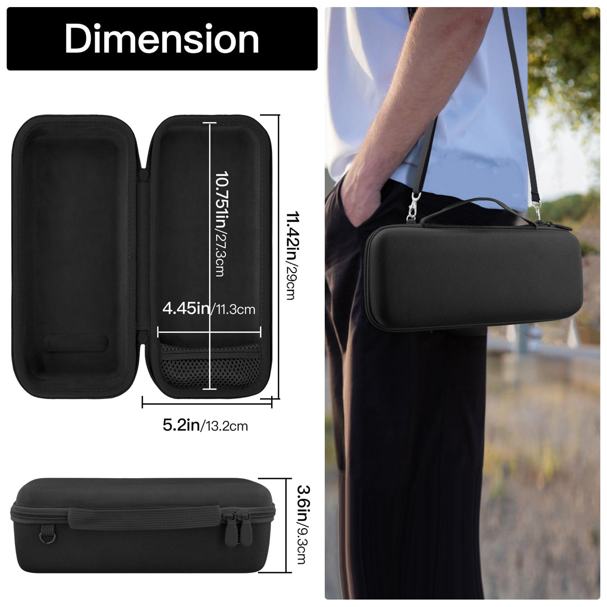 co2CREA reinforced hand strap demonstrating secure grip for carrying Bose SoundLink Plus