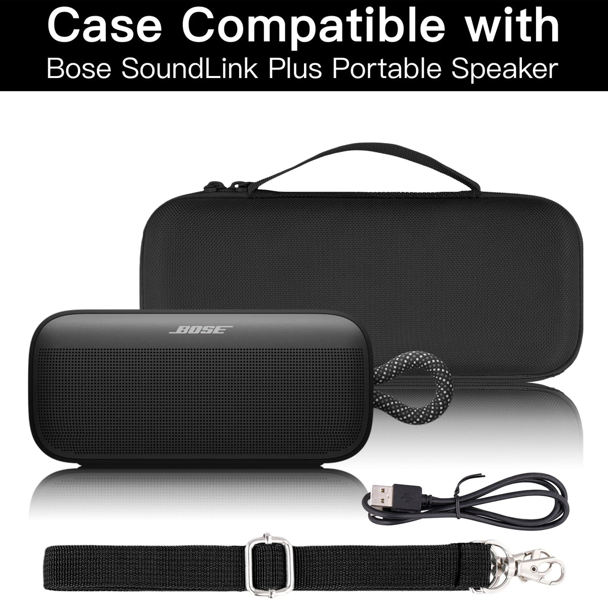 co2CREA open case interior with Bose SoundLink Plus fit and organized storage benefit