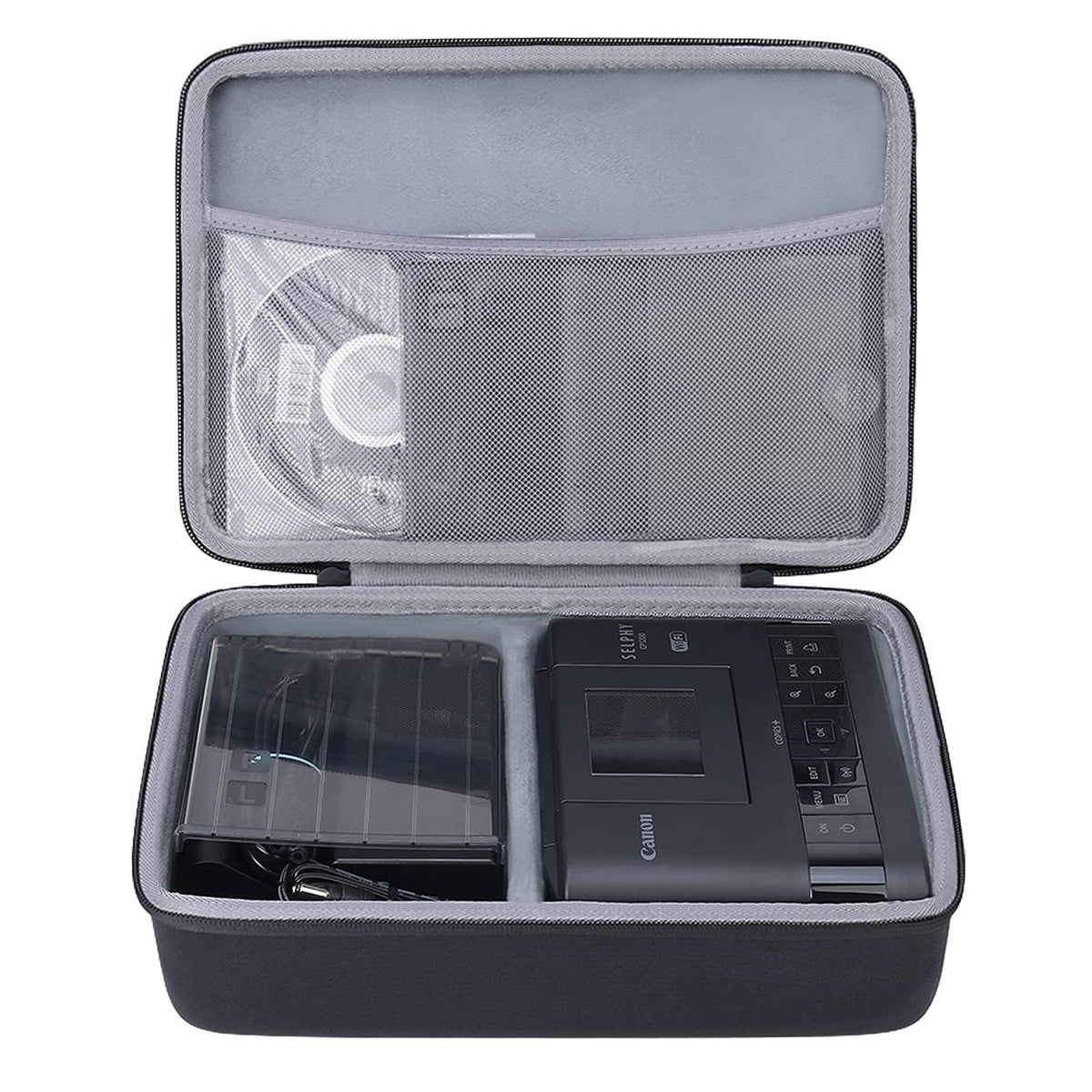 co2CREA Canon SELPHY CP1500 front view hard case protects your printer on the go.
