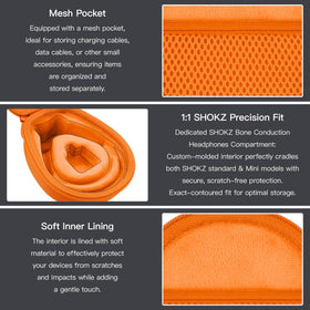co2CREA case interior lining cushions headphones from scratches during daily use