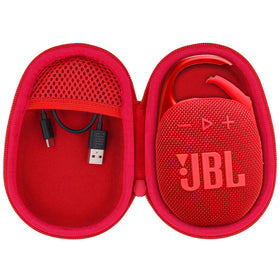 co2CREA Clip 5 hard case with red exterior protects your speaker on the go