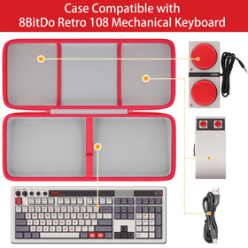co2CREA interior anti-static lining protecting the 8BitDo Retro 108-key keyboard
