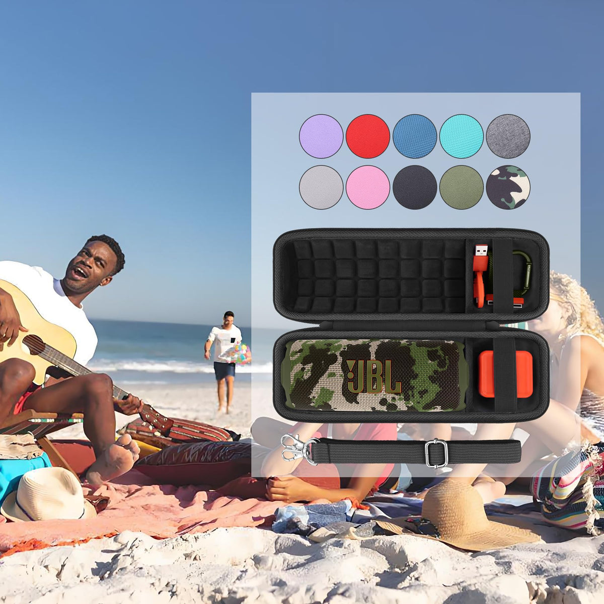 co2CREA hard case two accessory pockets organize cables and chargers