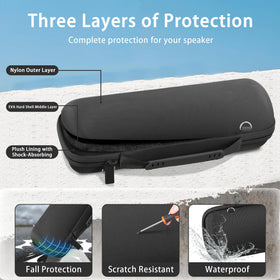 co2CREA case for JBL Flip 7, detachable strap for comfortable carrying